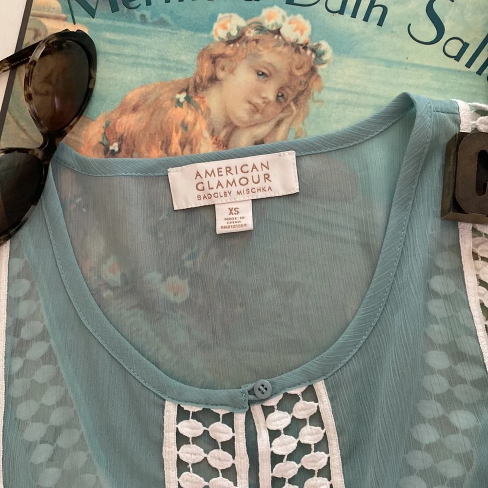 🏊‍♂️AMERICAN GLAMOUR by BADGLEY MISCHKA Sheer Swim Cover Up - Picture 3 of 8